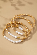 Load image into Gallery viewer, Pearly Stacked Stretchy Bracelet Set