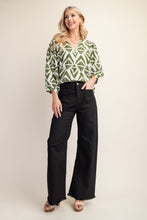 Load image into Gallery viewer, Olive &amp; Cream V-neck Blouse