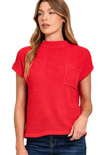 Load image into Gallery viewer, Ruby Red Chenille Waffle Sweater