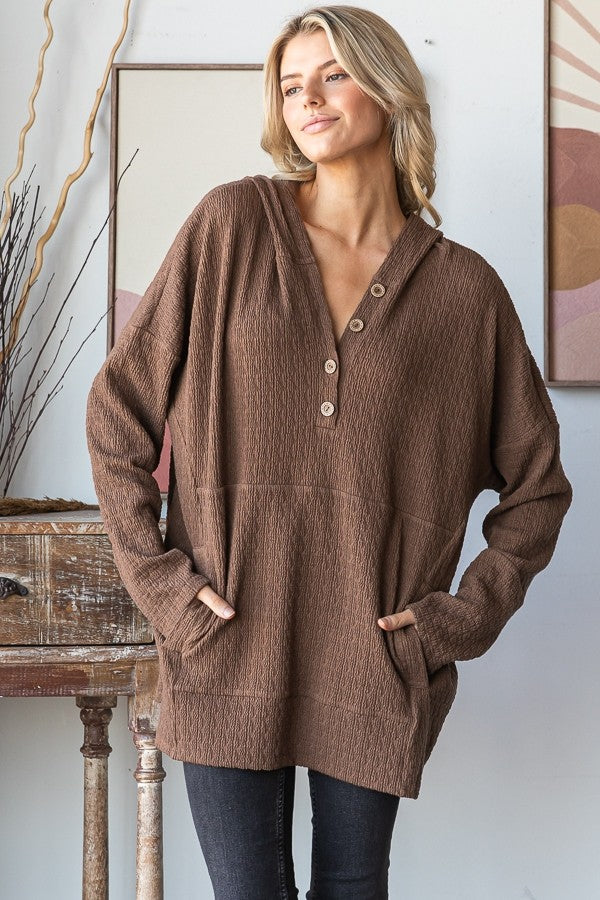 Cozy Cocoa Jacquard Hoodie