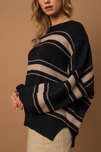 Black & Mocha Striped Sweater