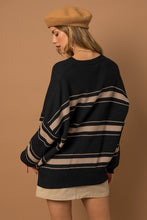 Load image into Gallery viewer, Black &amp; Mocha Striped Sweater