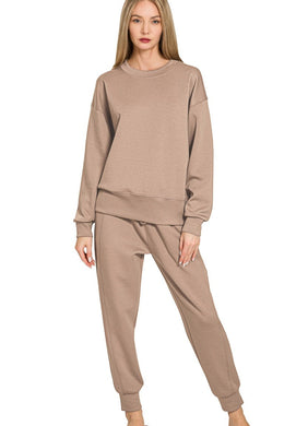 Luxe Scuba Crewneck & Joggers 2-Piece Set