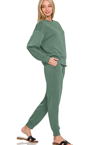 Luxe Scuba Ccrewneck & Joggers 2-Piece Set