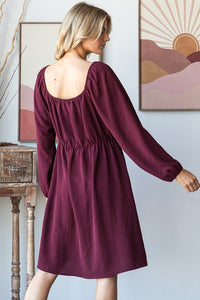 In The Moment Burgundy Dress