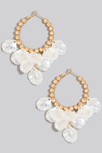 Load image into Gallery viewer, Pearl Petal Charm Hoop Earrings