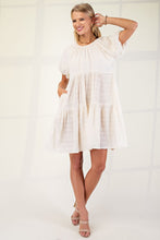 Load image into Gallery viewer, Cream Textured Loose Fit Bow Tie Dress