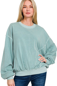 Steel Blue Pigment Dyed Lightweight Sweatshirt