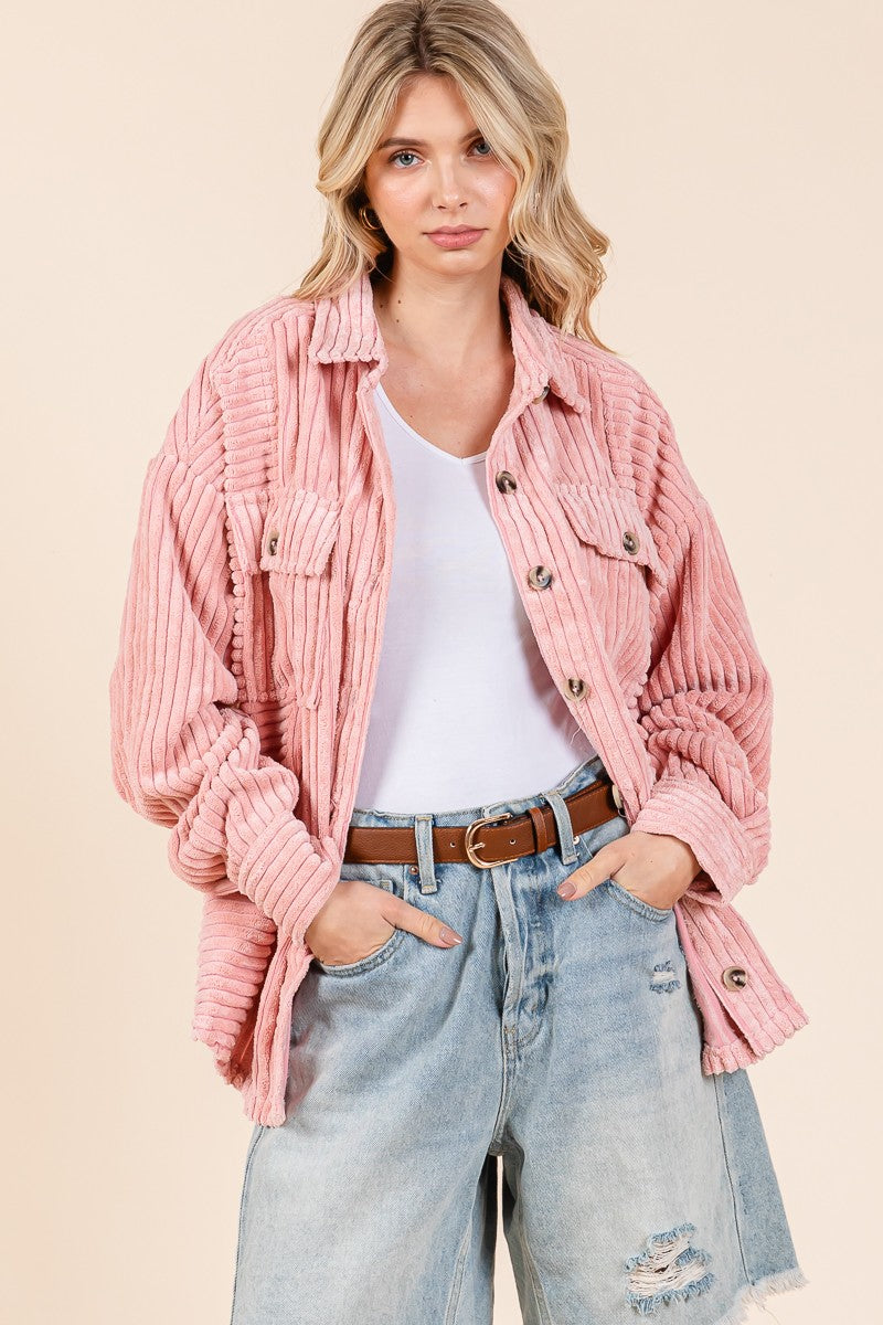 Blush Oversized Corduroy Shacket