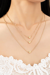 Triple Heart Layered Necklace
