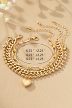Load image into Gallery viewer, 3 Chunky Chain Puffy Heart Charm Bracelet Set