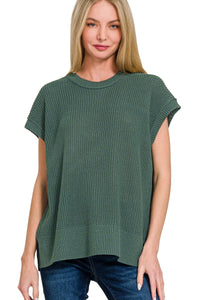 Dusty Jade Short Sleeve Sweater Vest