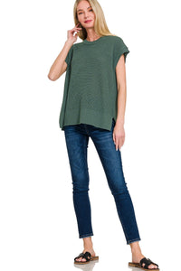 Dusty Jade Short Sleeve Sweater Vest