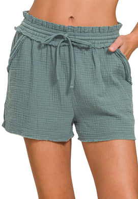 Double Gauze Drawstring Shorts