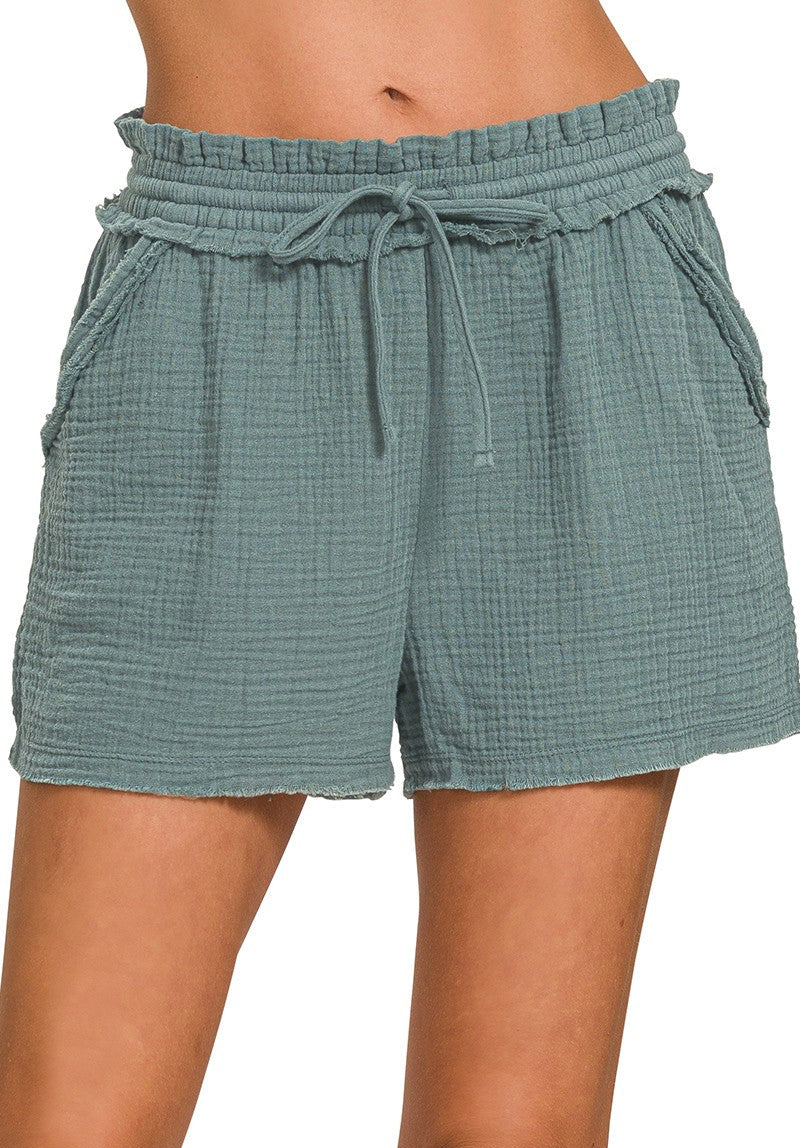 Double Gauze Drawstring Shorts
