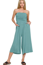 Load image into Gallery viewer, Dusty Jade Strapless Tube Top Cropped Jumpsuit