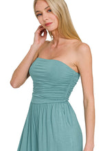 Load image into Gallery viewer, Dusty Jade Strapless Tube Top Cropped Jumpsuit