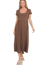 Load image into Gallery viewer, Brown Cap Sleeve Midi Jumpsuit - front view