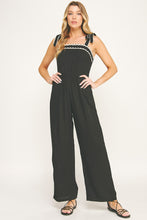 Load image into Gallery viewer, Black &amp; Ivory Trim Jumpsuit