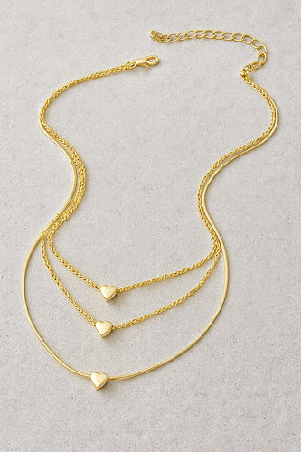 Triple Heart Layered Necklace