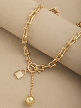 Load image into Gallery viewer, Chunky Chain Lock Charm Necklace
