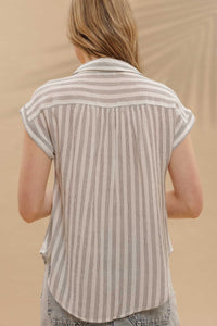 Black & Ivory Striped Blouse