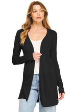 Load image into Gallery viewer, Basic Black Longline Black Cardigan