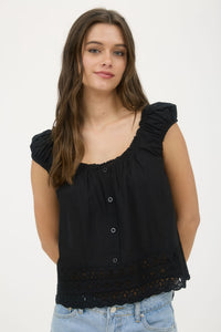 Eyelet Hem Blouse