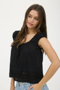 Eyelet Hem Blouse