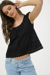 Eyelet Hem Blouse