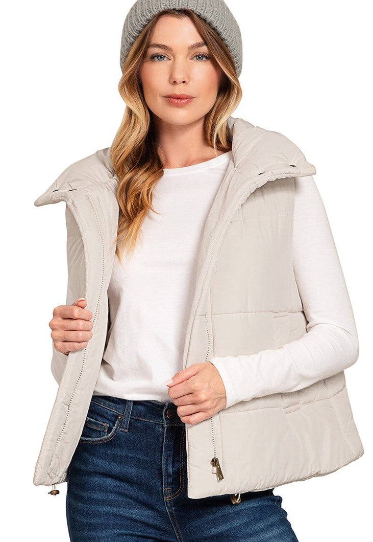 Sand Beige Chilly Puffer Vest