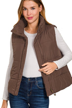 Load image into Gallery viewer, Chocolate Brown Chilly Puffer Vest