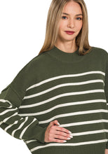Load image into Gallery viewer, Exposed Seam Oversized Striped Sweater
