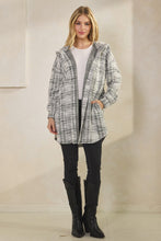 Load image into Gallery viewer, Ivory &amp; Black Boucle Long Cardigan