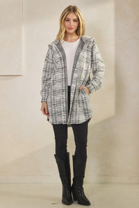 Ivory & Black Boucle Long Cardigan