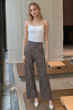 Load image into Gallery viewer, Animal Print Ribbed Wide Leg Pant