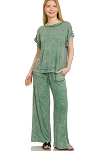 Casual Mineral Washed Ribbed Set