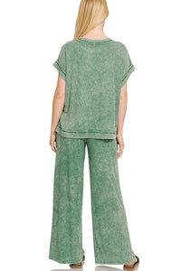 Casual Mineral Washed Ribbed Set