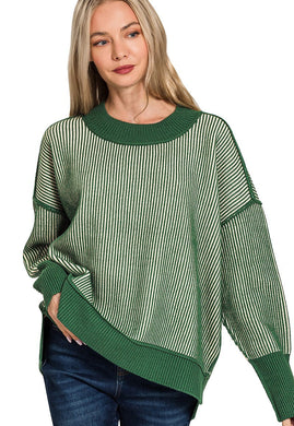 Snuggle Up Two-Tone Sweater