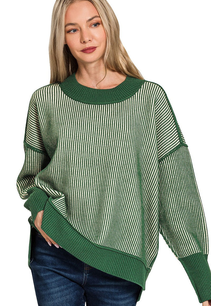 Snuggle Up Two-Tone Sweater