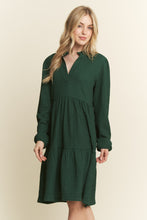 Load image into Gallery viewer, Chic Mandarin Collar Tiered Mini Dress