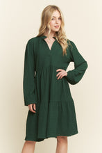 Load image into Gallery viewer, Chic Mandarin Collar Tiered Mini Dress