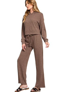 Coco Brown Ribbed 2 Piece Set