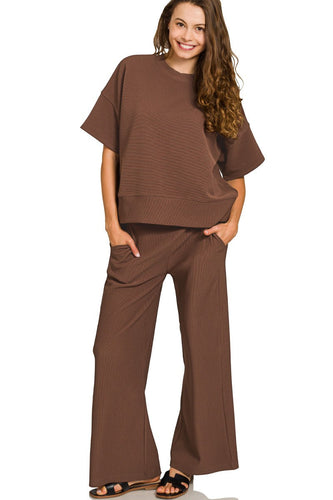 Chocolate Ribbed Set