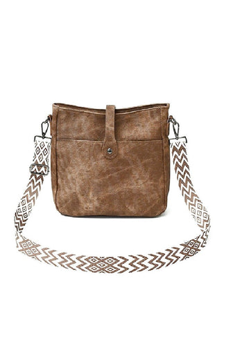 Deep Camel Vegan Leather Messenger Bag