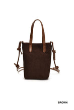 Load image into Gallery viewer, Vintage Retro Suede Crossbody Mini Bucket Tote Bag