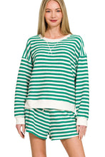 Load image into Gallery viewer, Kelly Green Striped Short Set