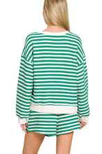 Load image into Gallery viewer, Kelly Green Striped Short Set