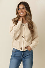 Load image into Gallery viewer, Buttoned Bubble Sweater Cardigan