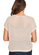Load image into Gallery viewer, Crochet American Flag Short Sleeve Sweater
